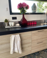 Lot de 2 Duos de torchons assortis bicolores beige Ginkos 50 x 70 - Le comptoir de la plage