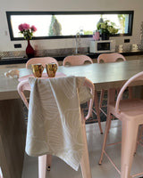 Lot de 2 Duos de torchons assortis bicolores beige Ginkos 50 x 70 - Le comptoir de la plage