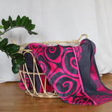 Serviette de plage éponge Velours Jacquard Fuchsia Turtle - Taille L 100x175cm - Le comptoir de la plage