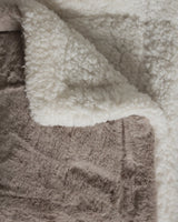 PLAID COUVERTURE POLAIRE XL imitation "Lapin" 220 x 240 Beige Taupe - Le comptoir de la plage