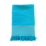 Fouta en coton turquoise Paski, large - Le comptoir de la plage