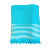 Fouta en coton turquoise Paski, extra-large - Le comptoir de la plage