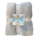 Plaid Polaire doublé imitation Mouton gris clair 130X170 - Le comptoir de la plage