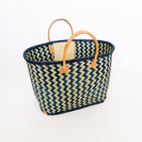 panier artisanal bleu marine Toama - Le comptoir de la plage