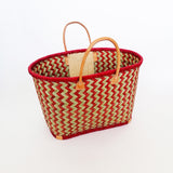 panier artisanal rouge Toama - Le comptoir de la plage