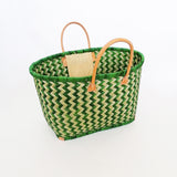 panier artisanal vert anis Toama - Le comptoir de la plage