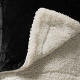 Plaid Polaire doublé imitation Mouton Noir 130X170 - Le comptoir de la plage