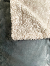 Plaid Polaire doublé imitation Mouton gris clair 130X170 - Le comptoir de la plage