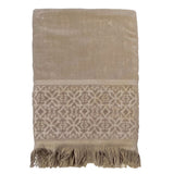 serviette de bain éponge velours unie ciselée romance taupe 90x170 cm, 100 % coton, 460 g/m², légère et absorbante, idéale salle de bain, piscine et plage