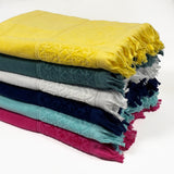 Serviette de bain éponge Velours unie Romance - Taille L - Le comptoir de la plage