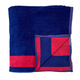 serviette de plage éponge velours jacquard conigli XL 140x180 cm en coton 400 g/m² douce et absorbante, idéale plage et piscine.