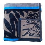 serviette de plage éponge velours jacquard escondido XL 140x180 cm en coton 400 g/m² douce et absorbante, idéale plage et piscine