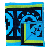 serviette de plage éponge velours jacquard guadalmar XL 140x180 cm en coton 400 g/m² douce et absorbante, idéale plage et piscine