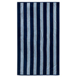 serviette de plage éponge velours jacquard milonga bleu marine 90x170 cm, 400 g/m², en coton Jacquard doux et absorbant. Idéale plage, piscine ou sport
