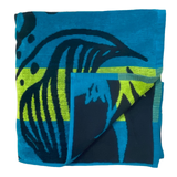 serviette de plage éponge velours jacquard papiga XL 140x180 cm en coton 400 g/m² douce et absorbante, idéale plage et piscine.