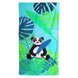 serviette de plage enfant en microfibre panda 60x120cm 250g/m² motifs imprimés, idéal plage et piscine, séchage rapide, peu encombrant
