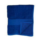 zoom serviette de bain éponge velours unie classy navy 90x180 cm, 100 % coton, 500 g/m², légère et absorbante, idéale salle de bain, piscine et plage