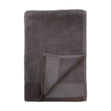 zoom serviette de bain éponge velours unie shady gris 90x160 cm, 100 % coton, 370 g/m², légère et absorbante, idéale salle de bain, piscine et plage