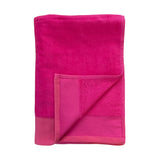 zoom serviette de bain éponge velours unie shady fuchsia 90x160 cm, 100 % coton, 370 g/m², légère et absorbante, idéale salle de bain, piscine et plage