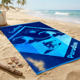 Serviette de plage éponge velours Jacquard - Marvao - 90x170cm - 400g/m² - Taille L