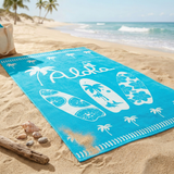 Serviette de plage éponge velours Jacquard - Prima - 90x170cm- 400g/m² - Taille L