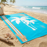 Serviette de plage éponge velours Jacquard - Tigaki - 90x170cm - 400g/m² - Taille L