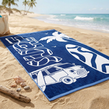 Serviette de plage éponge velours Jacquard - Montego - 90x170cm - 400g/m² - Taille L