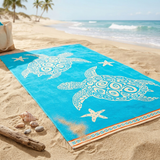 Serviette de plage éponge velours Jacquard - Caraz - 100x175cm - 470gm² - Taille L
