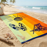 Serviette de plage  éponge velours Jacquard- Sully - 90x170cm - 400 gm² Taille L