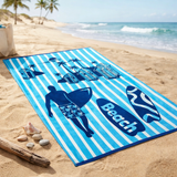Serviette de plage éponge velours Jacquard - Casuta - 90x170cm - 400g/m² - Taille L