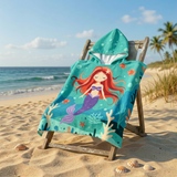 Poncho plage imprimé microfibre enfant - Sirena - 60x60cm - 220gm²