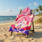 Poncho plage imprimé microfibre enfant - Fairy - 60x60cm - 220gm²