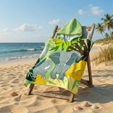 Poncho plage imprimé microfibre enfant - Éléphant - 60x60cm - 220gm²