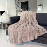 Plaid imitation poils longs 130x170cm 450g/m² - Longwool Beige taupe