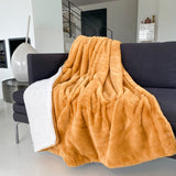 Plaid imitation "Lapin" 130x170cm 610g/m² - Cocoon Camel