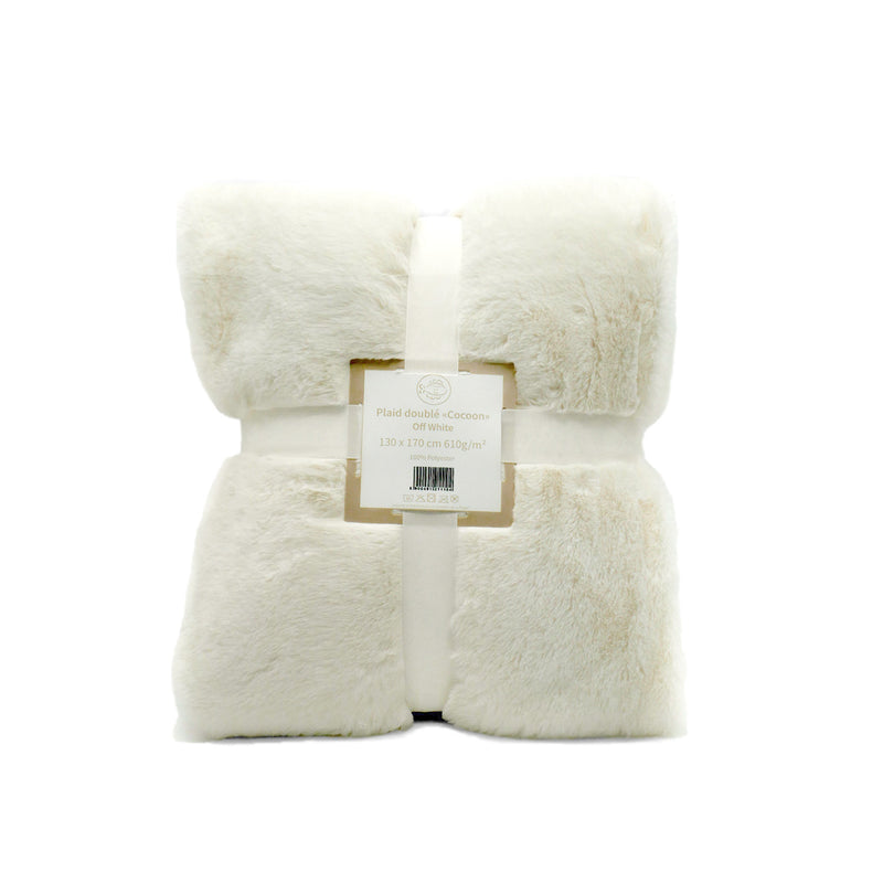 Plaid imitation "Lapin" 130x170cm 610g/m² - Cocoon Off White