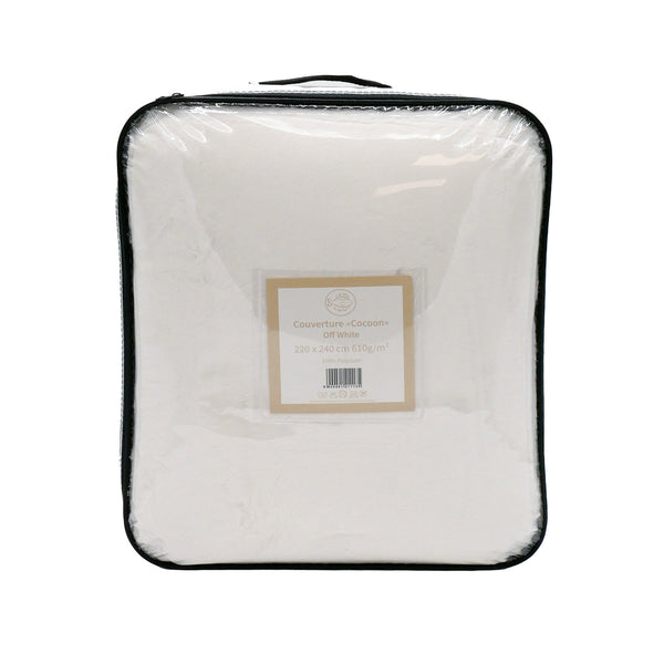 Plaid Couverture Imitation "Lapin" 220x240cm 610g/m² - Cocoon Off White