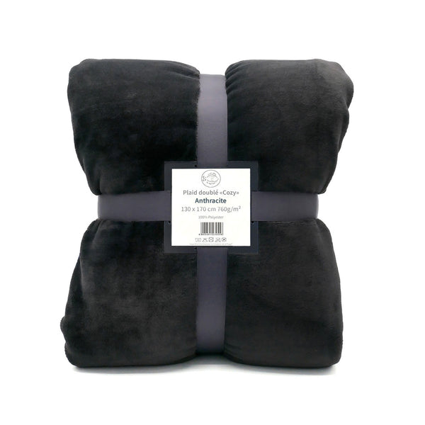 Plaid polaire 130x170cm 760g/m² - Cozy Anthracite
