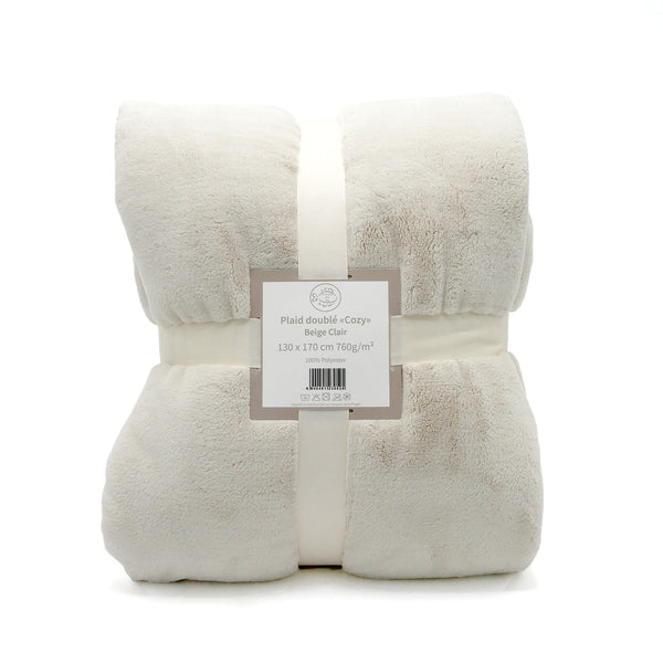 Plaid polaire 130x170cm 760g/m² - Beige clair Cozy