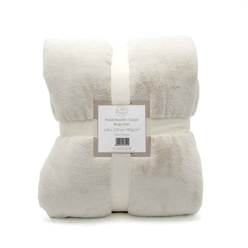 Plaid polaire 130x170cm 760g/m² - Beige clair Cozy