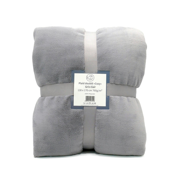 Plaid polaire 130x170cm 760g/m² - Cozy Gris Clair