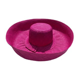 Chapeau artisanal de Madagascar capeline fuchsia - Le comptoir de la plage