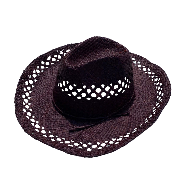 Chapeau artisanal cowboy chocolat - Le comptoir de la plage