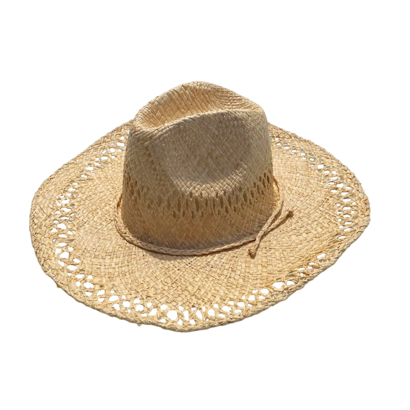 Chapeau artisanal cowboy naturel - Le comptoir de la plage