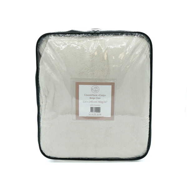 Plaid Couverture polaire 220x240cm 760g/m² - Cozy Beige Clair
