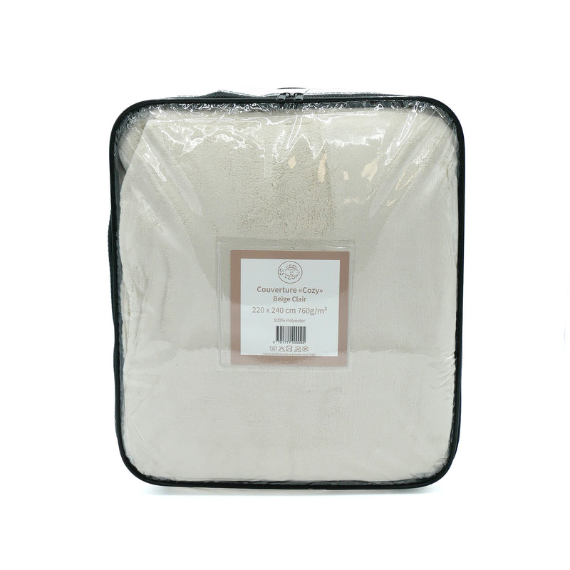 Plaid Couverture polaire 220x240cm 760g/m² - Cozy Beige Clair