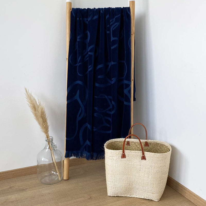 Serviette de plage éponge Velours Jacquard Zapato - Le comptoir de la plage