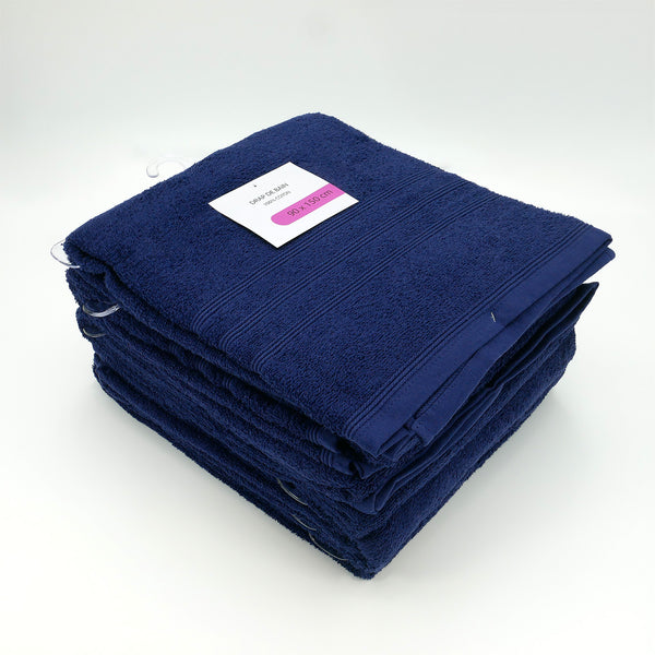 Pack de 6 - Drap de bain 90x150 350g/m² - Marine