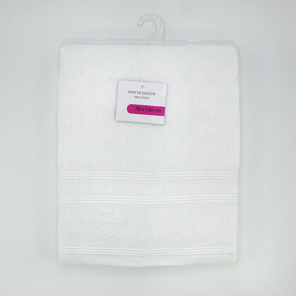 Pack de 6 - Drap de douche 70x130 350g/m² - Blanc