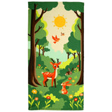 Serviette de plage imprimée microfibre enfant - Foret - 70x140cm - 220g/m²